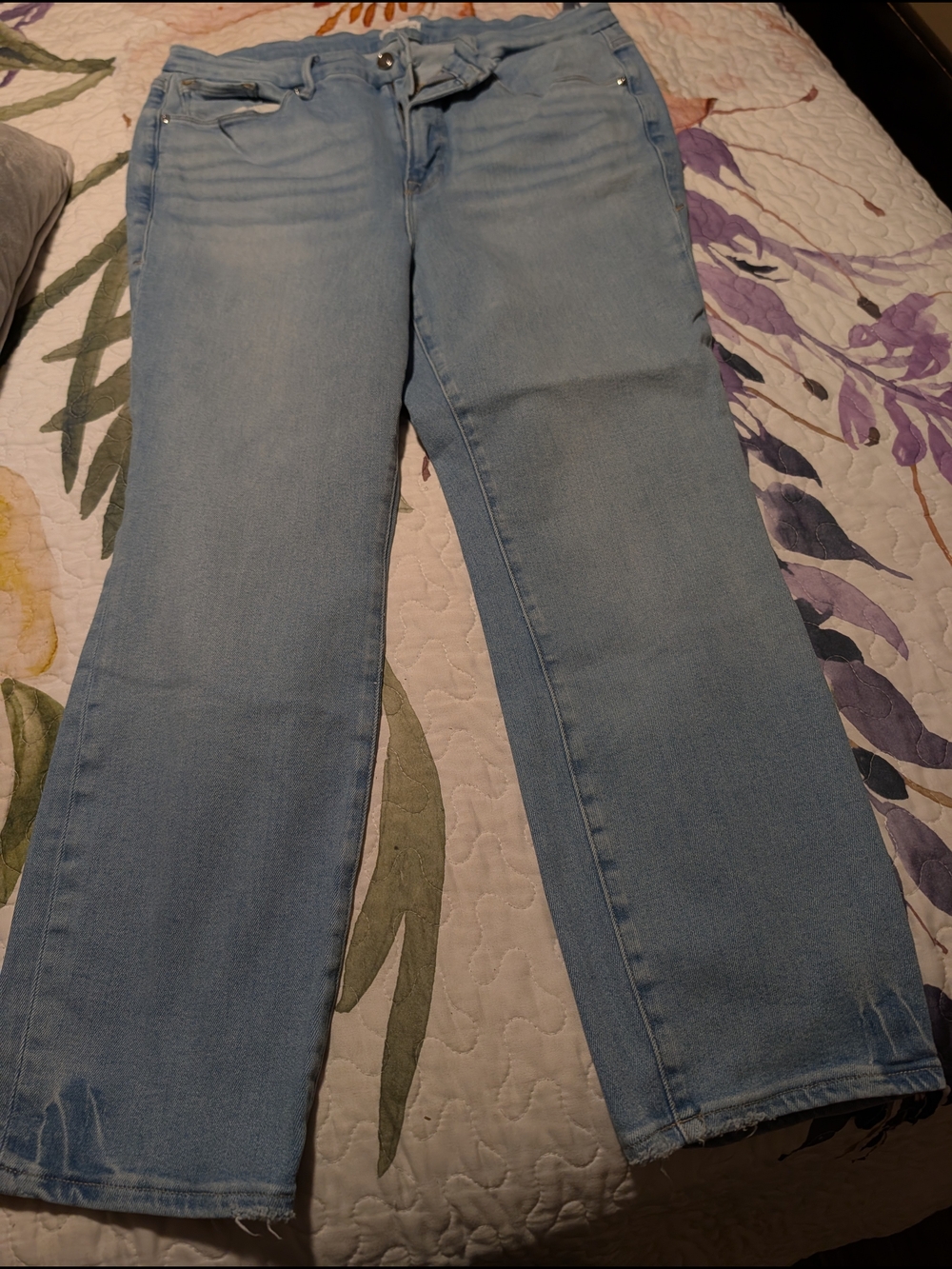 Good American Light Blue High-Rise Straight Jeans